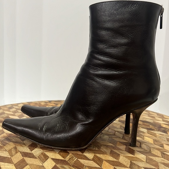 JIMMY CHOO Daisy Dark Brown Leather Ankle Boots 8.5 - Picture 7 of 15